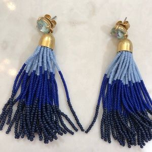 Jcrew blue tassel earrings